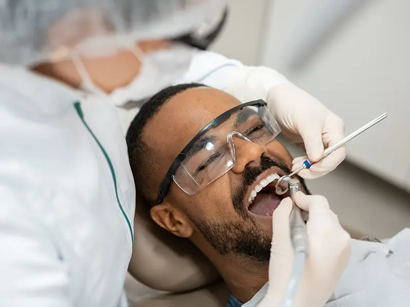 Man in a dental chair