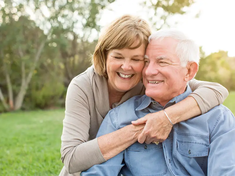 Couple smiling